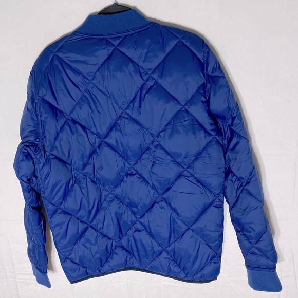 Calvin Klein Black Blue Reversible Quilted Puffer Zip Front Bomber Jacket S - Picture 4 of 15